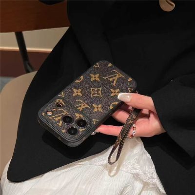 Phone Monogram Case with Strap For iPhone 17 /16 /15 /14