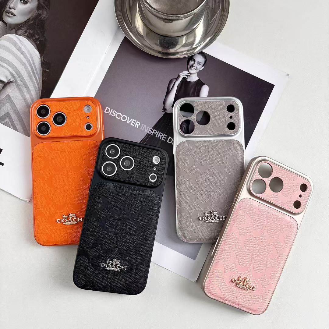 Luxury Monogram Protective iPhone Case – Designer Leather Finish