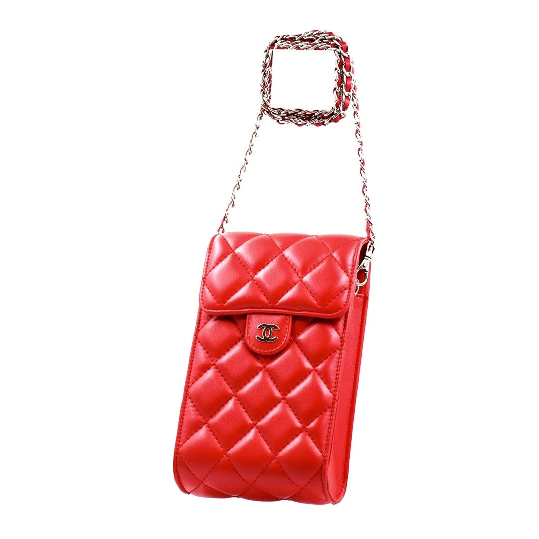 Luxury Quilted Crossbody Card Holder Phone Bag