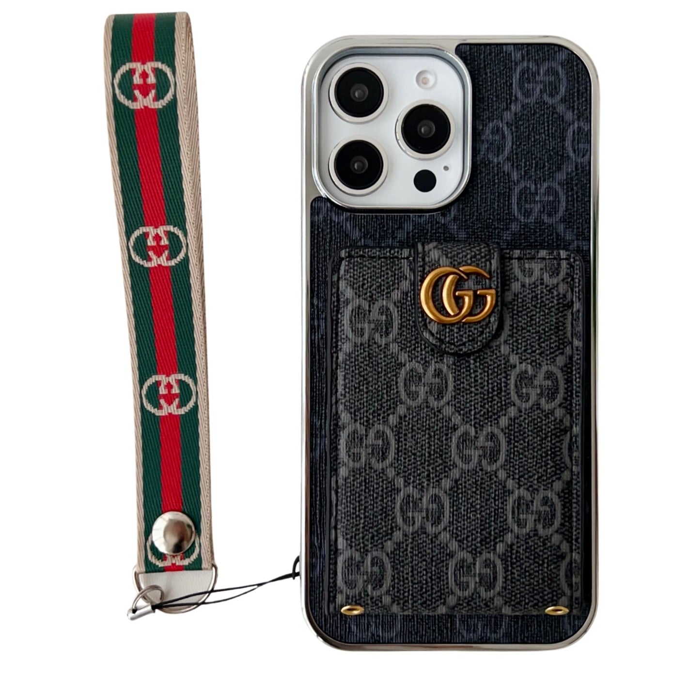 Monogram iPhone Case with Cardholder & Hand Strap