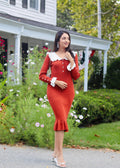 Luxuii Lapel Collar Button Elegant Casual Midi Bodycon Dresses