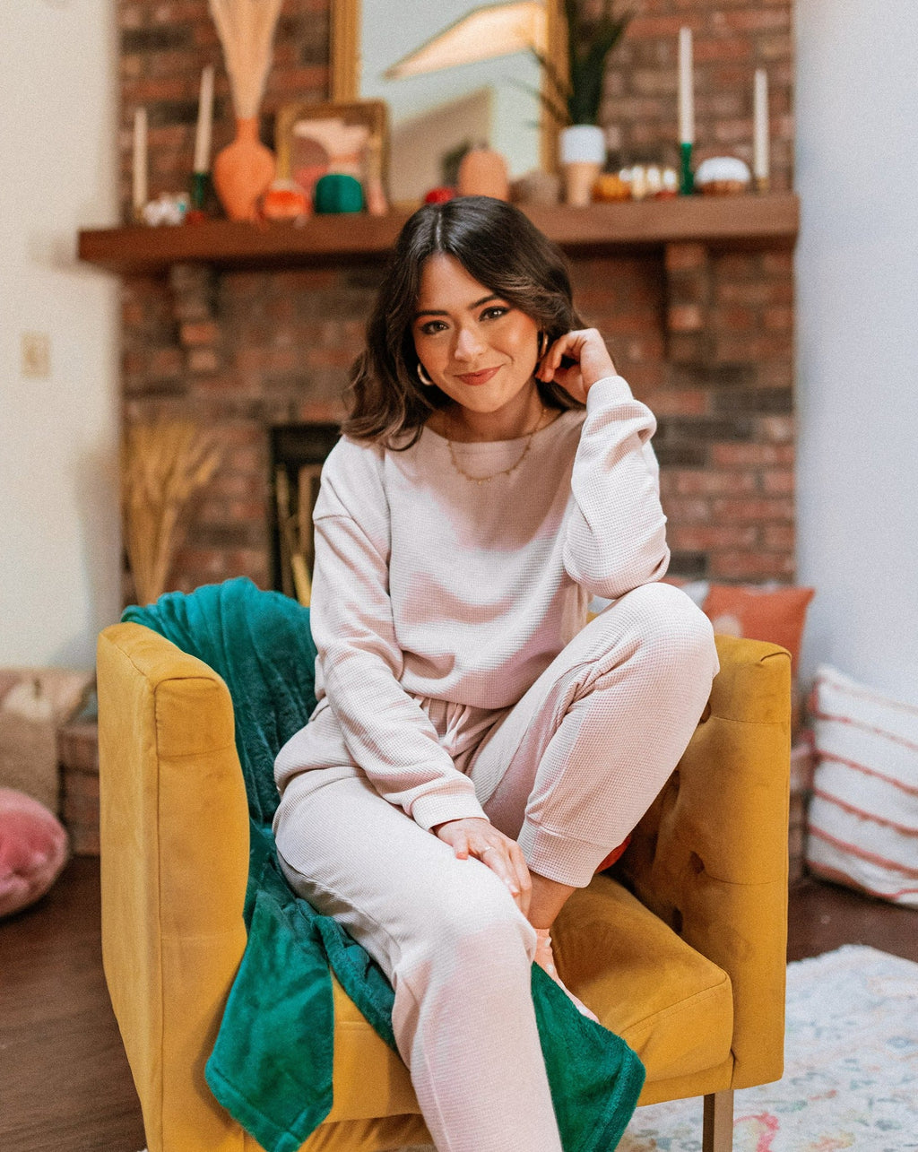 Luxuii Waffle Knit 2PC Sweatsuit Jogger Set