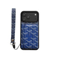 Luxury GD Pattern Tri-Fold Wallet Phone Case with Matching Wristlet Strap