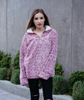 Luxuii Zipper Sherpa Fleece Sweatshirt Pullover