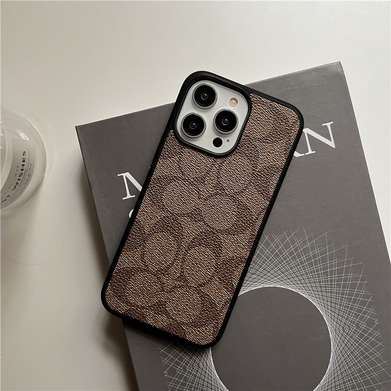 Classic Monogram Leather-Look Protective iPhone Case