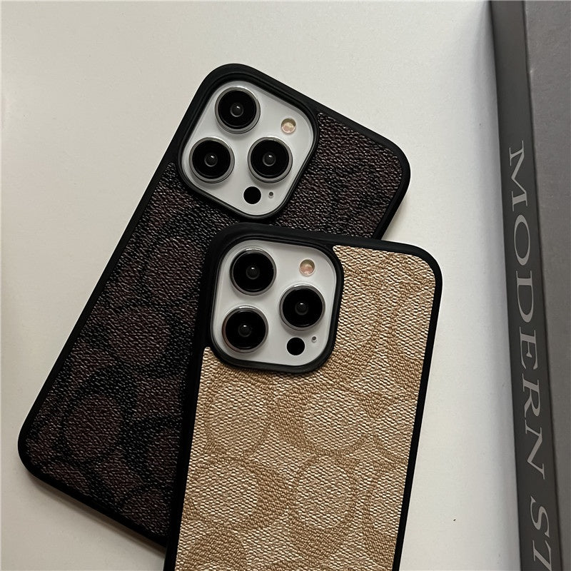 Classic Monogram Leather-Look Protective iPhone Case