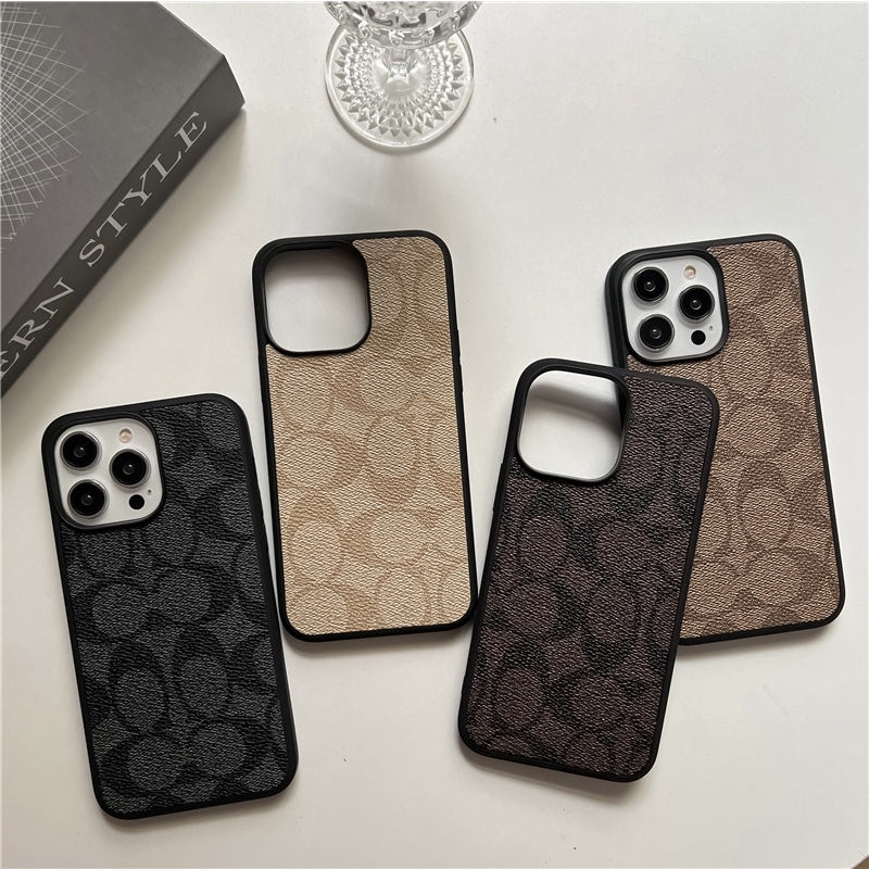 Classic Monogram Leather-Look Protective iPhone Case