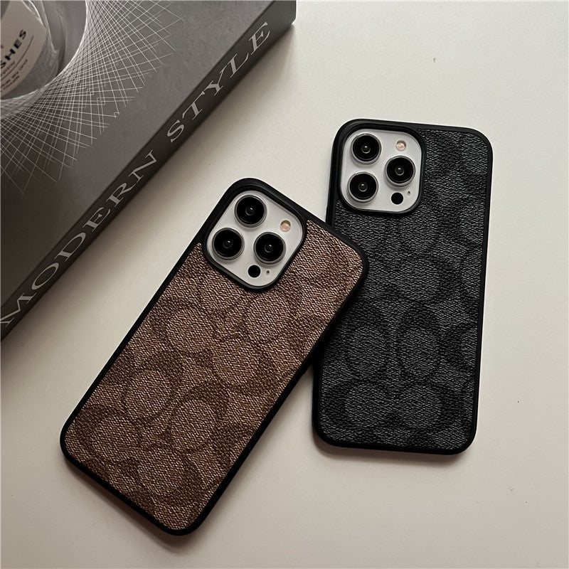 Classic Monogram Leather-Look Protective iPhone Case