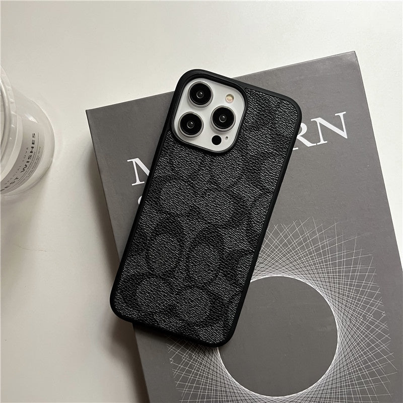 Classic Monogram Leather-Look Protective iPhone Case