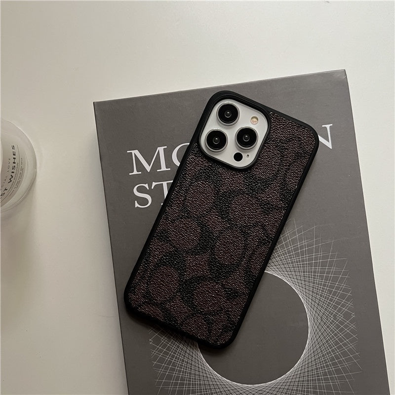 Classic Monogram Leather-Look Protective iPhone Case