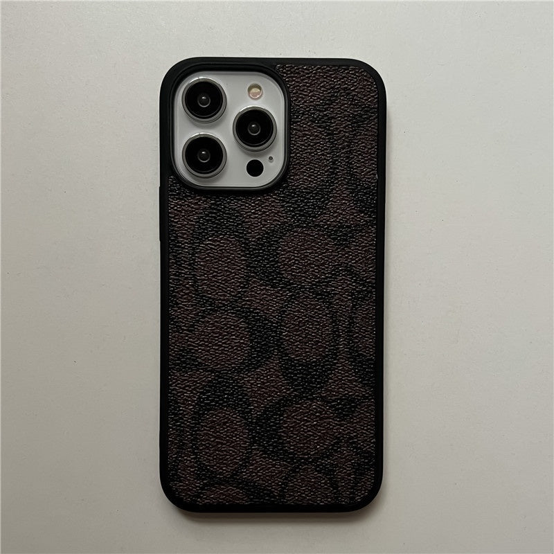 Classic Monogram Leather-Look Protective iPhone Case