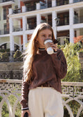 Luxuii Cable Knit Contrast Color Chunky Pullover Sweater